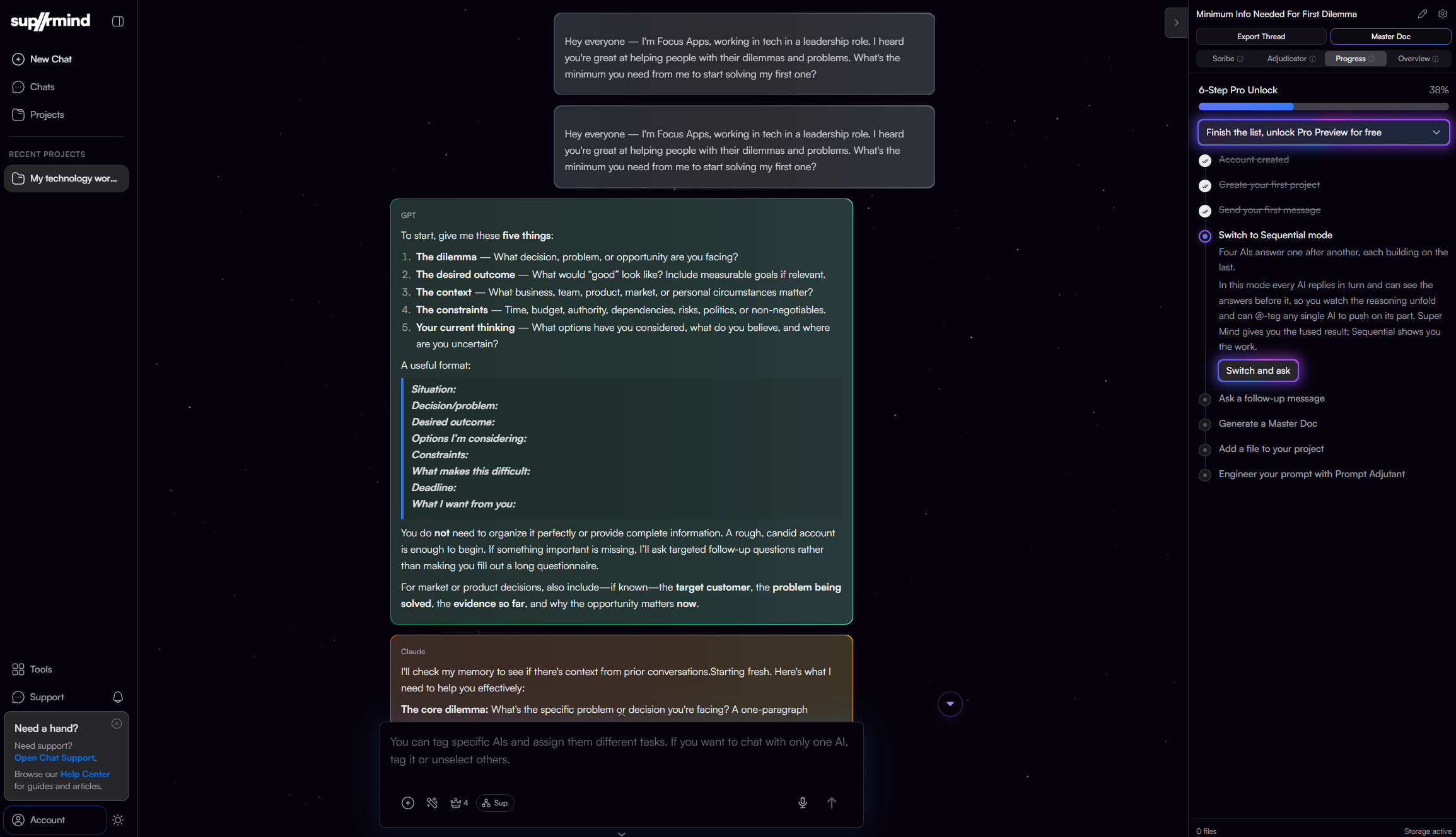 Suprmind Dashboard